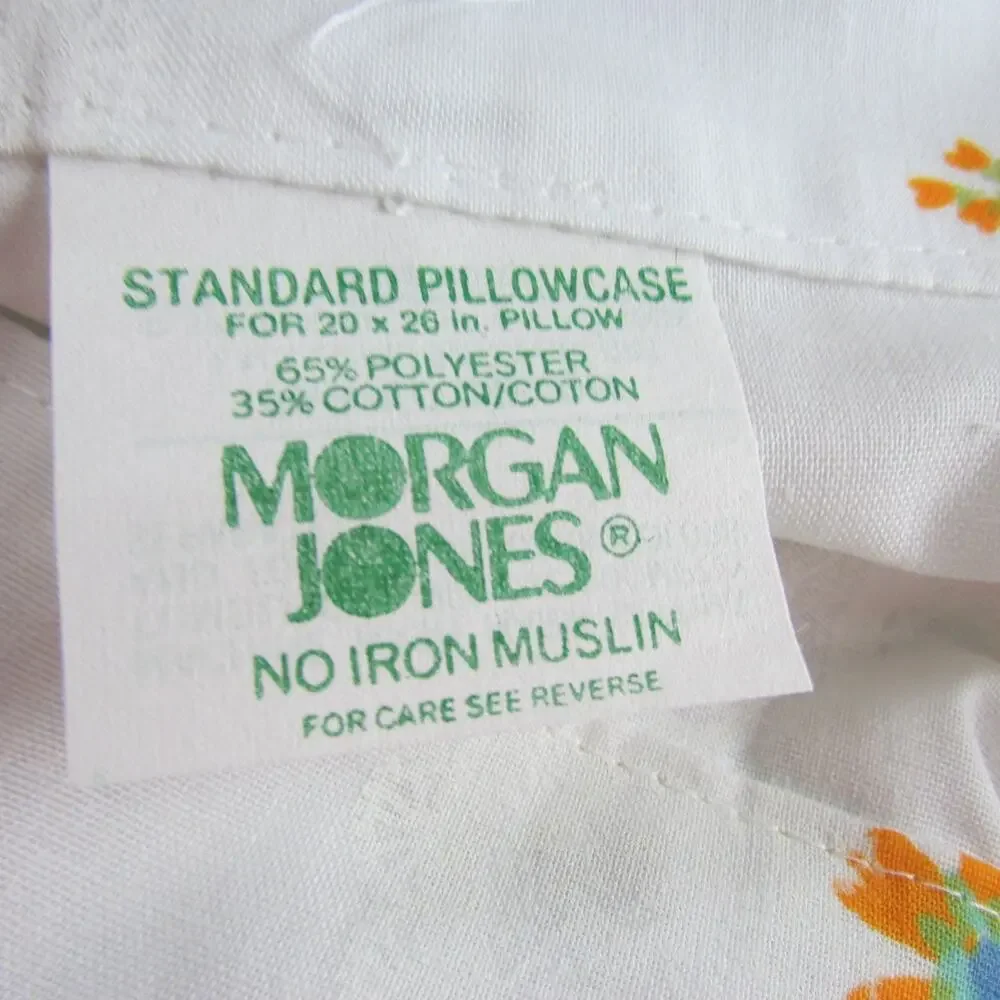 Floral Ribbon Print Double Bed Flat Sheets Pillowcases USA Morgan Jones Vintage